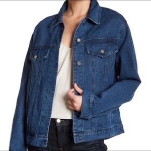 LUSH Large Back Lace Up Denim Jacket - NWT